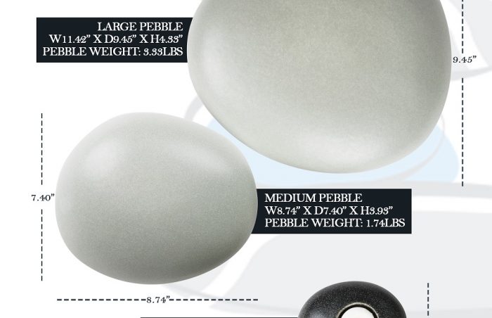 Sizing chart for Eternity Pebble Funeral Urns